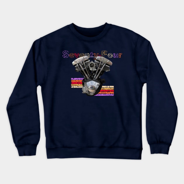 Warm 74 Crewneck Sweatshirt by motomessage